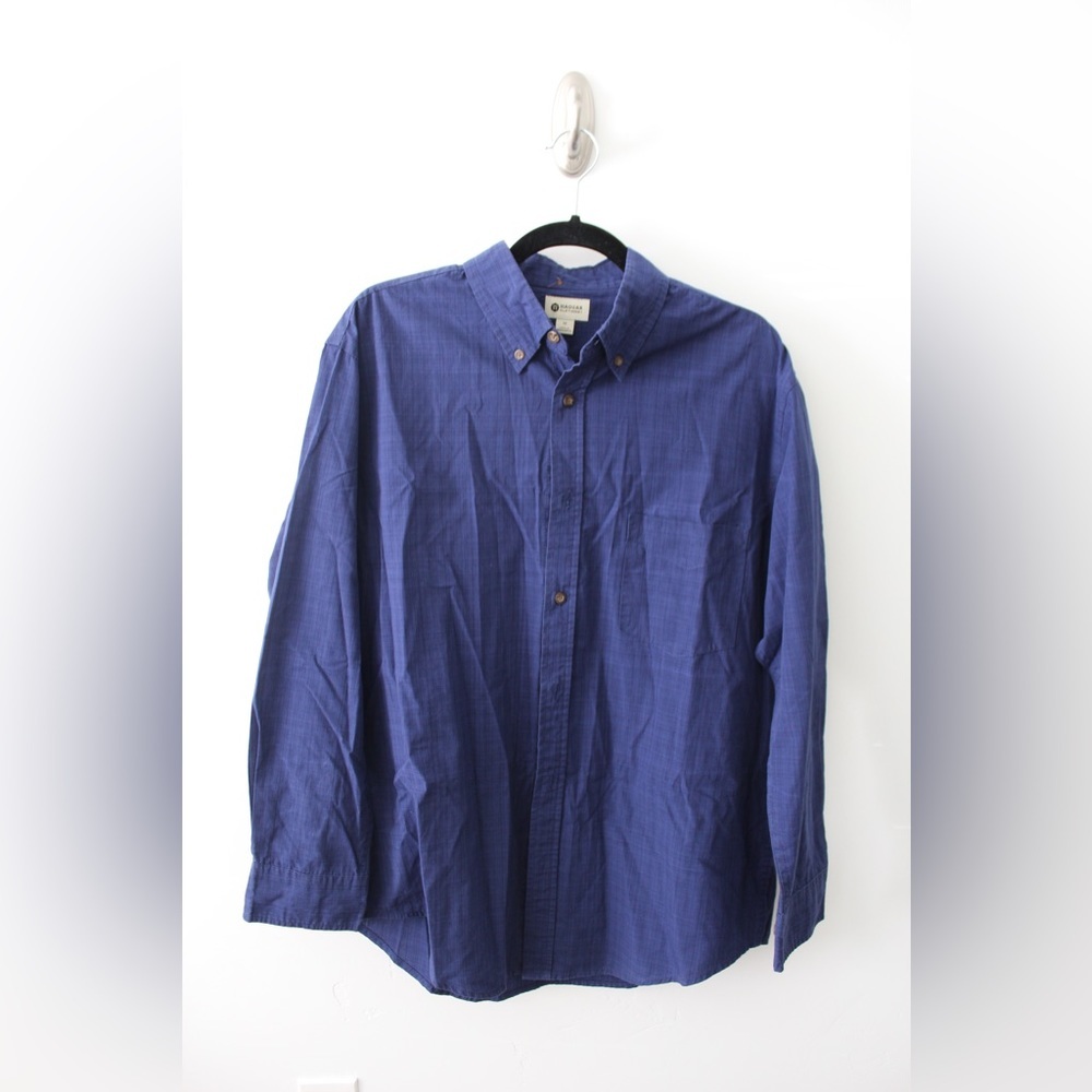 HAGGAR CLOTHING | Men’s Navy Button Up Shirt